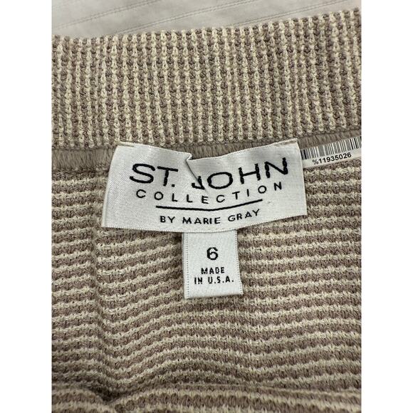 St. John Collection by Marie Gray 2-Piece Knit Set Skirt & Tank Top 6/M Beige - Picture 7 of 14